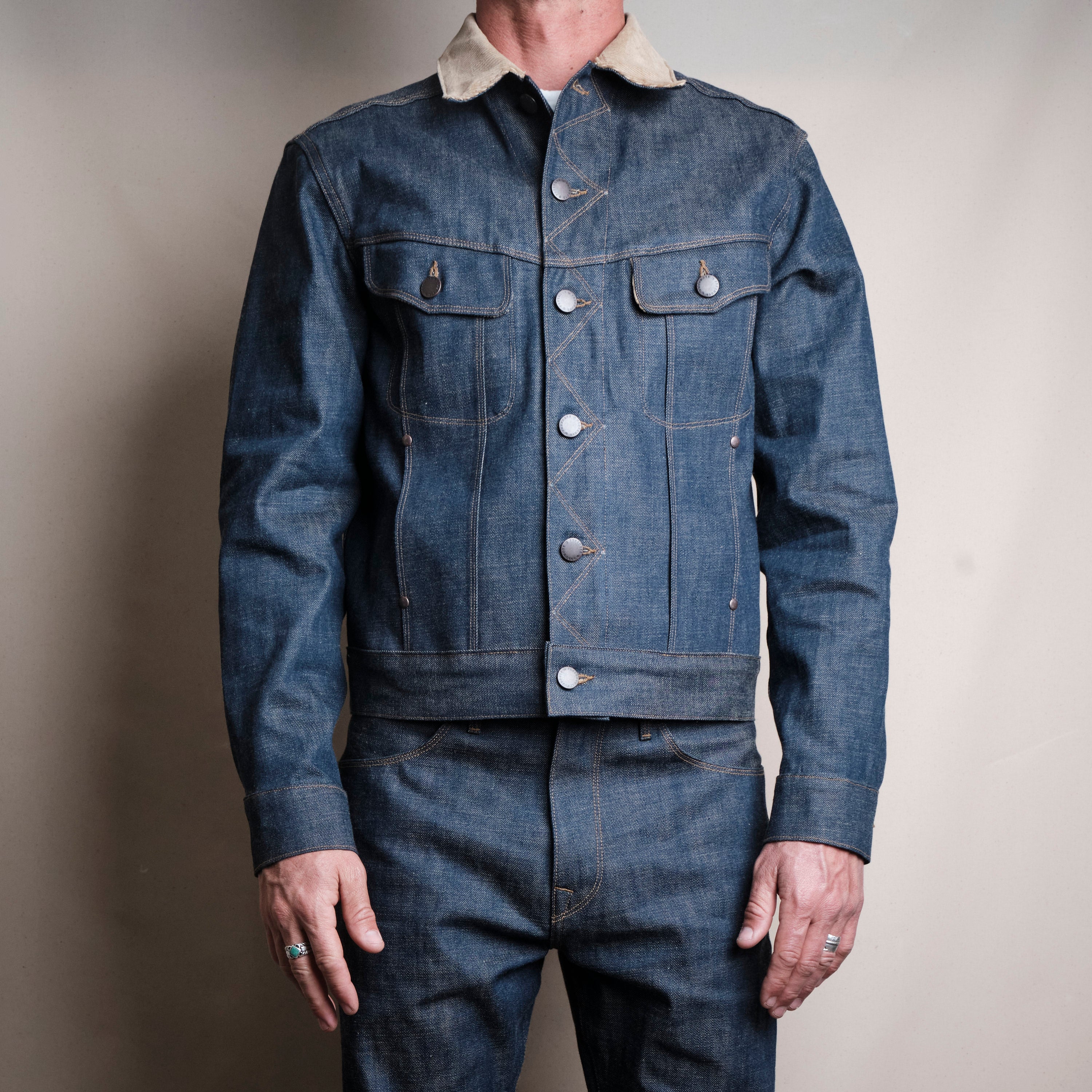 High Low 13 Ounce Natural Indigo Jacket