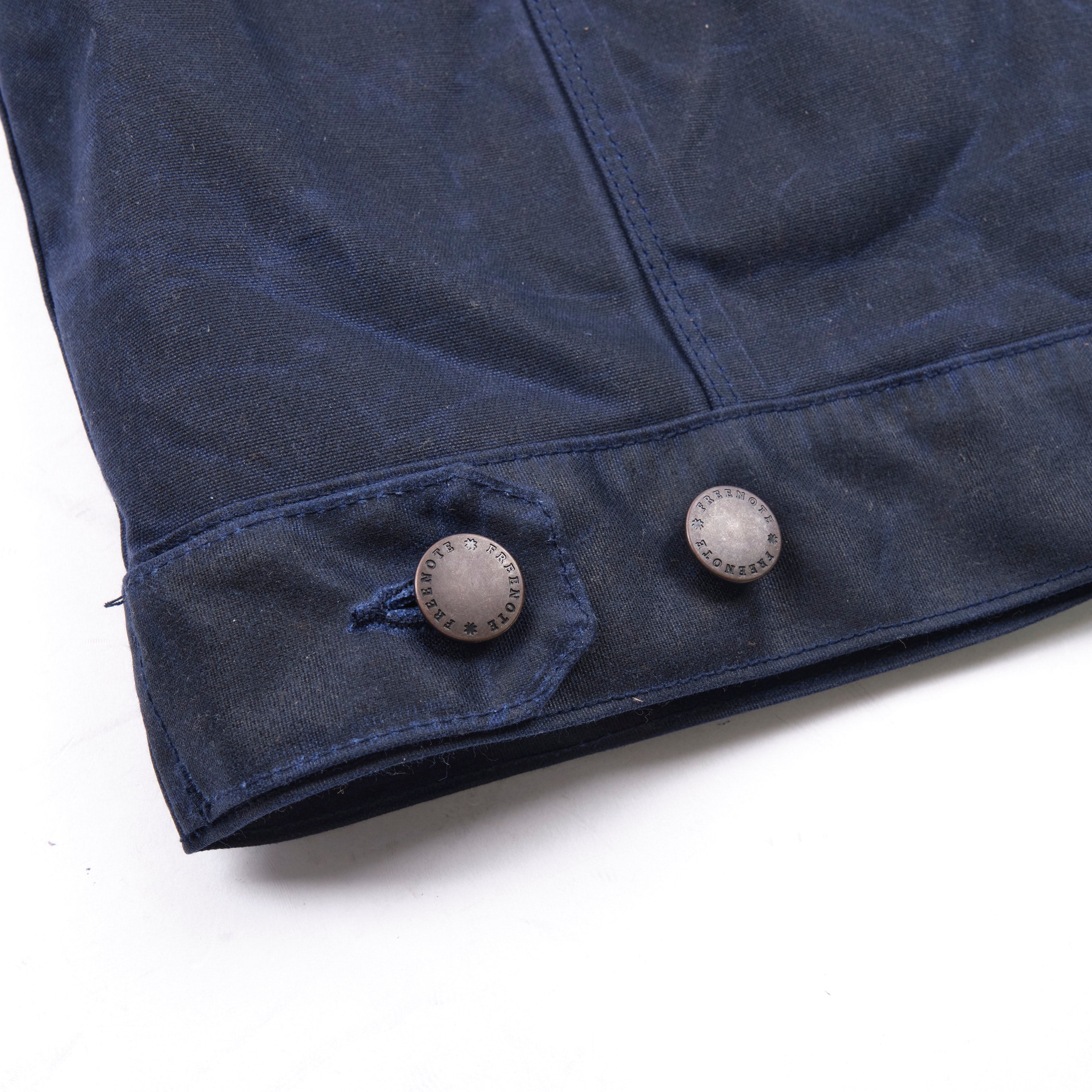 Riders Jacket Waxed Canvas Navy Purple Interior
