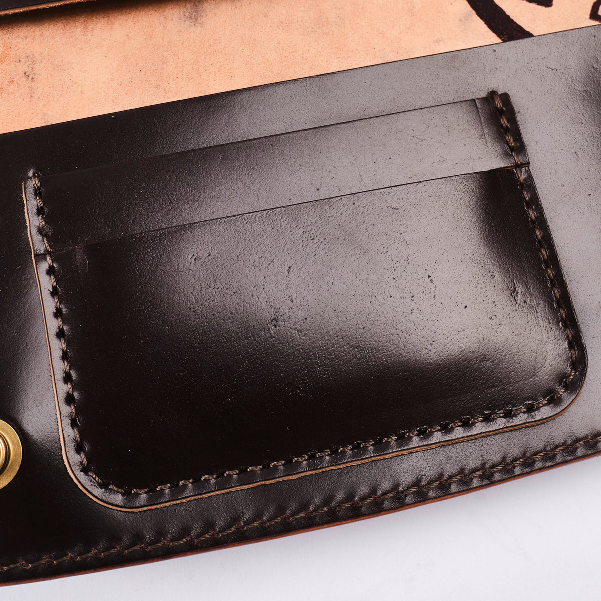 GOLDEN AGE SUPPLY CO. - MARYAM SHELL CORDOVAN BURGUNDY - TRUCKER WALLET