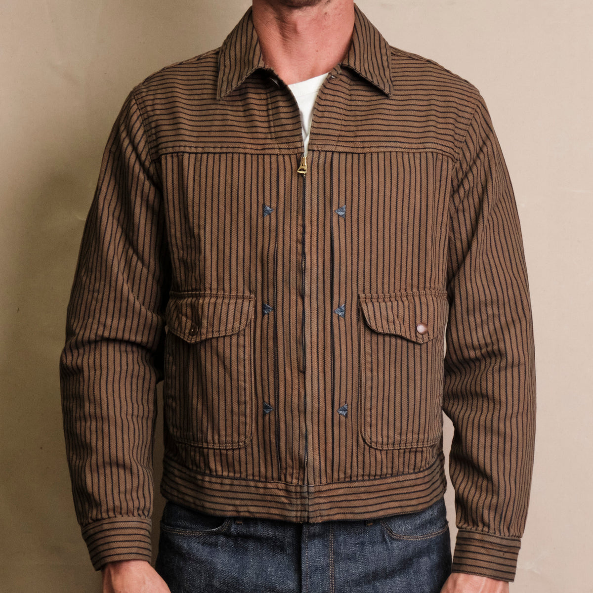 Faro Brown Herringbone Dobby