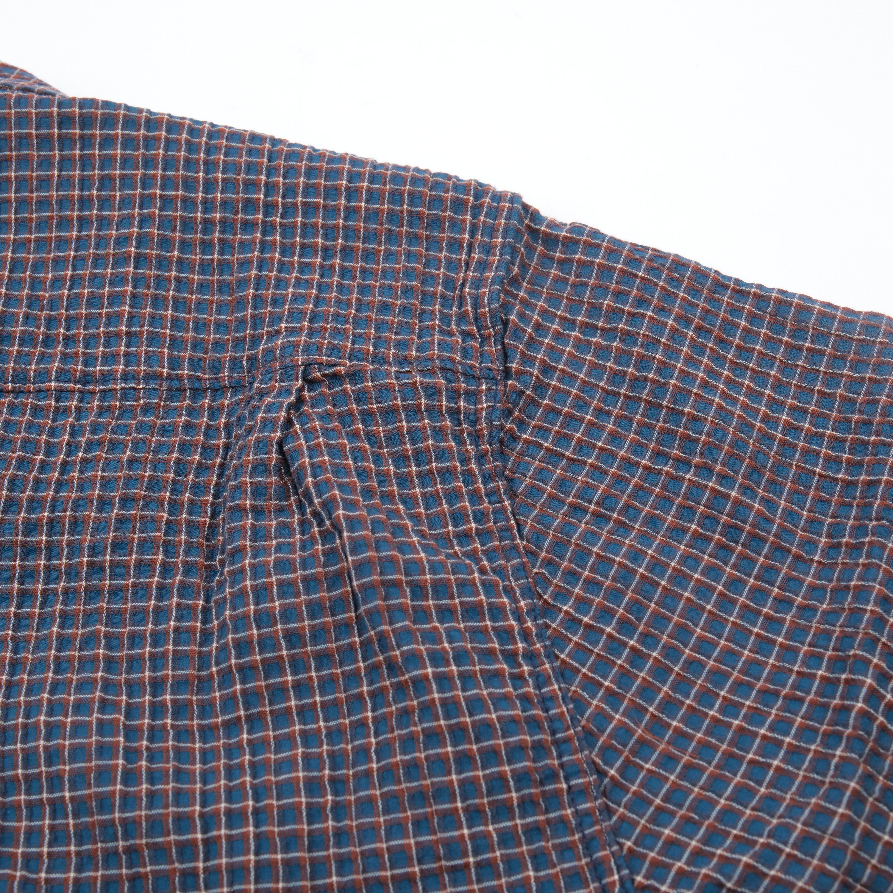 Cayucos Seersucker Blue Plaid