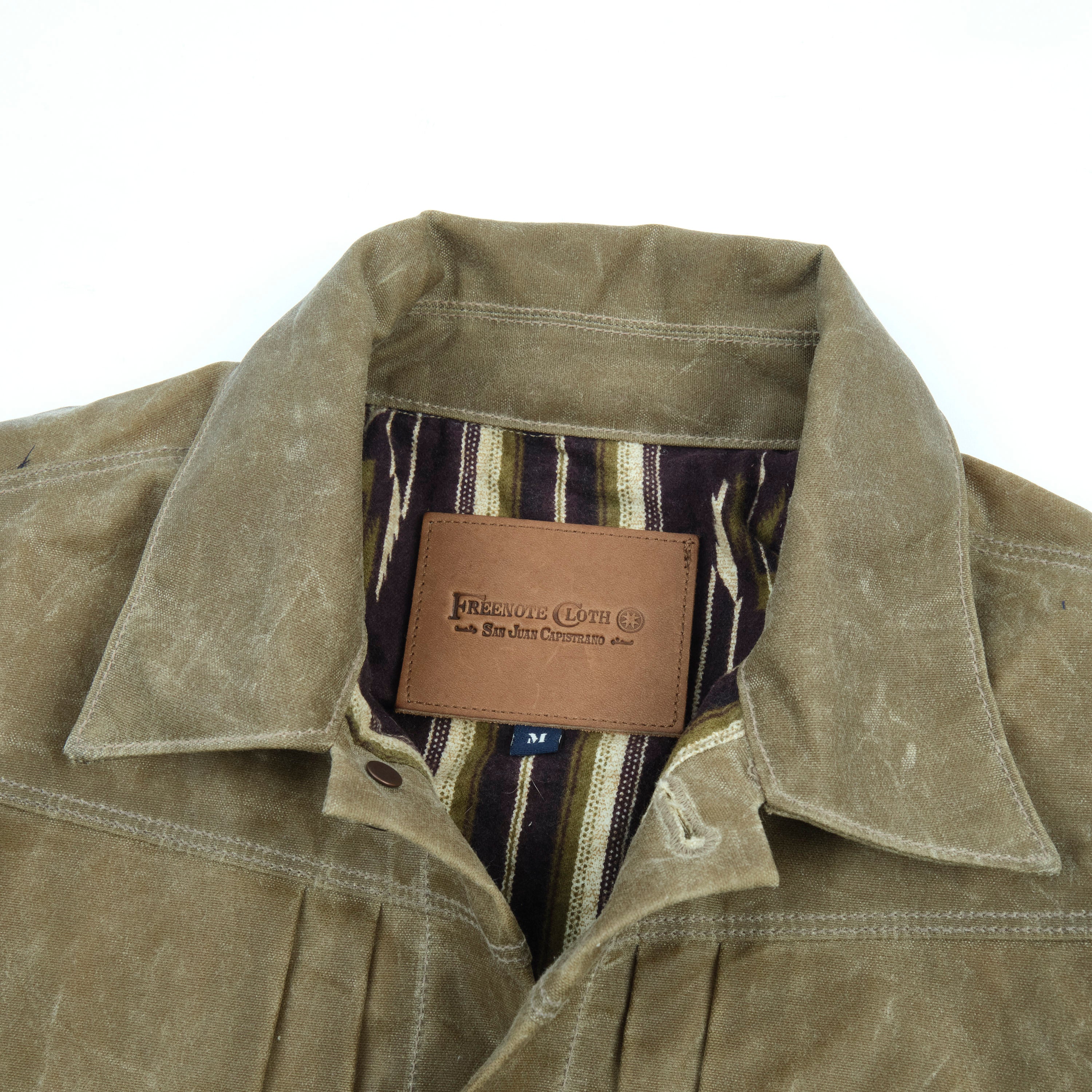 Riders Jacket Waxed Canvas Tobacco Purple Interior