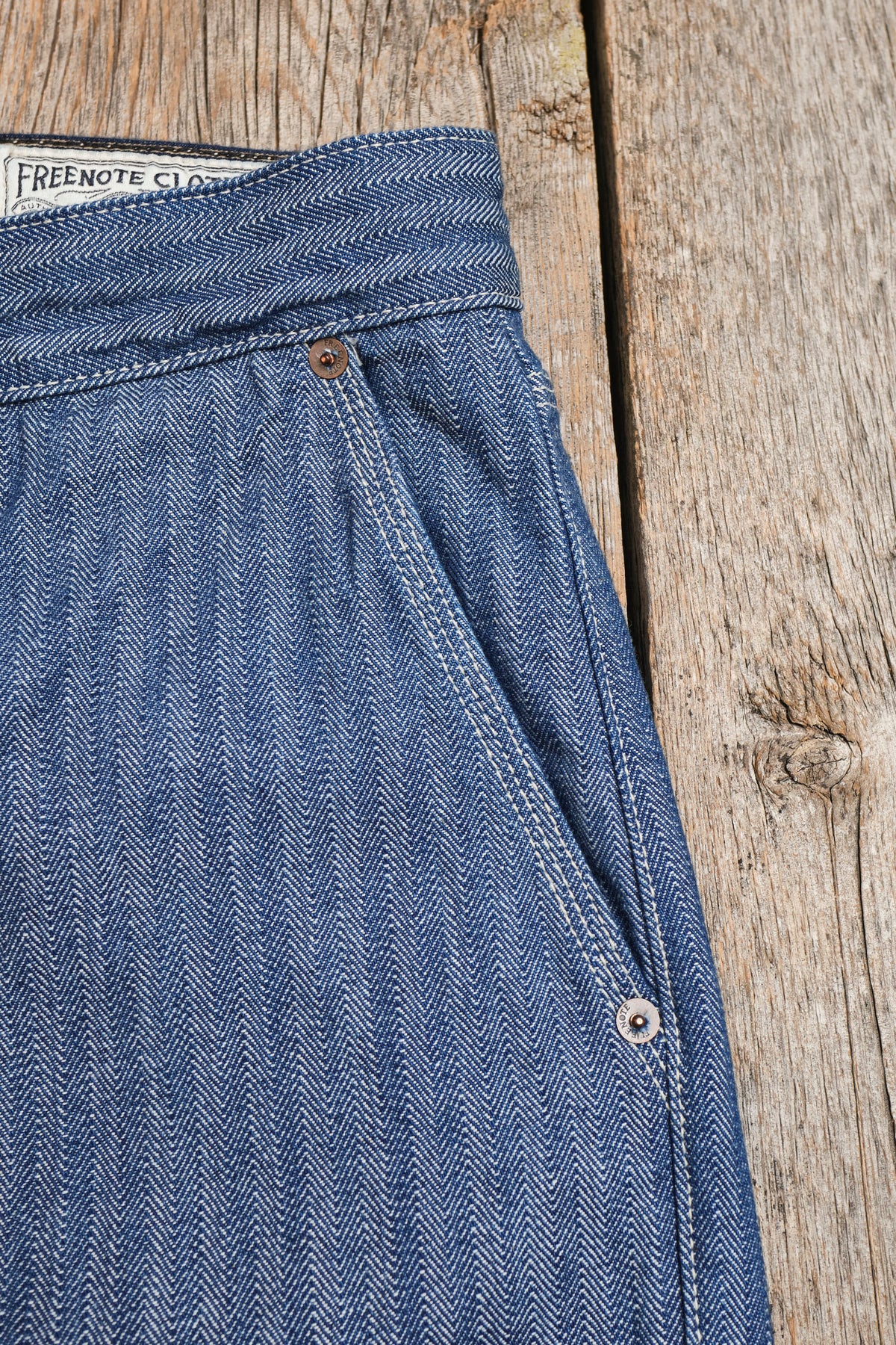 Ortega Pant 13 Ounce Blue Herringbone