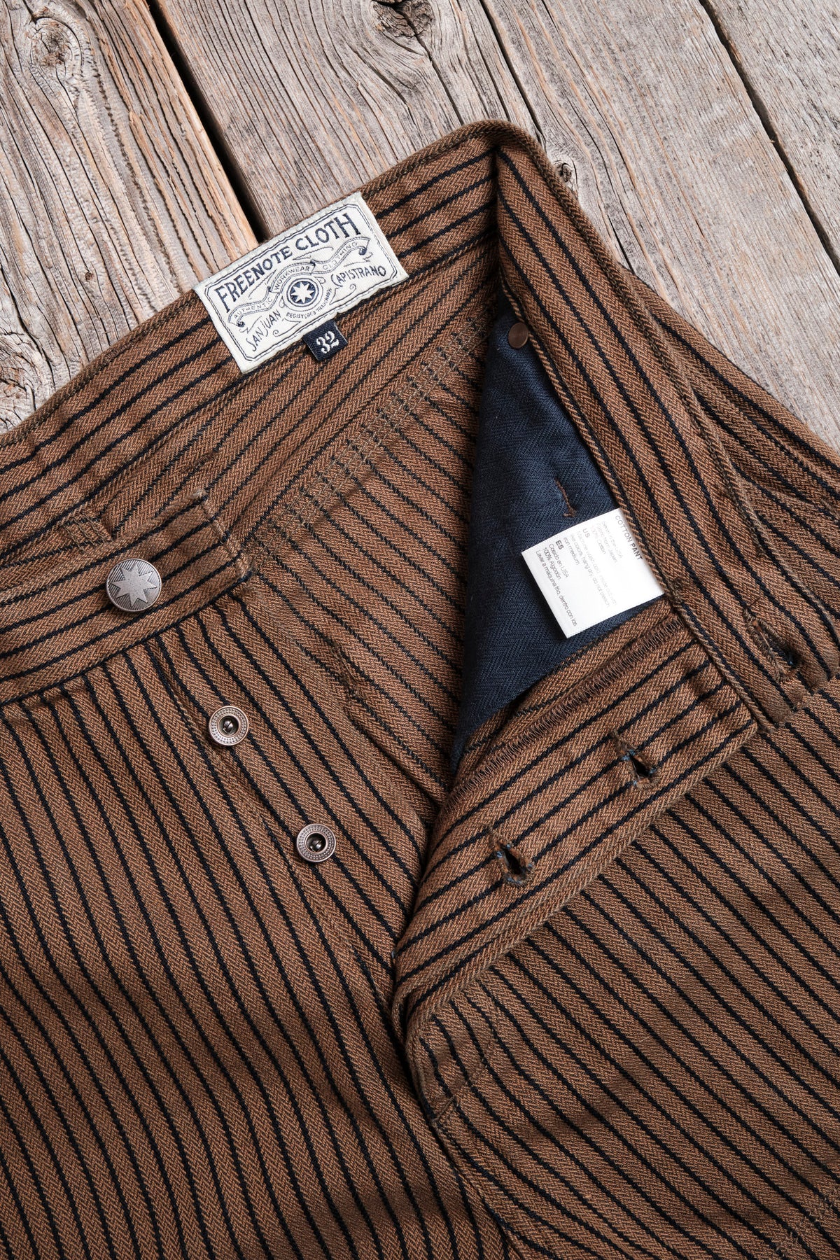 Ortega Pant Brown Herringbone Dobby