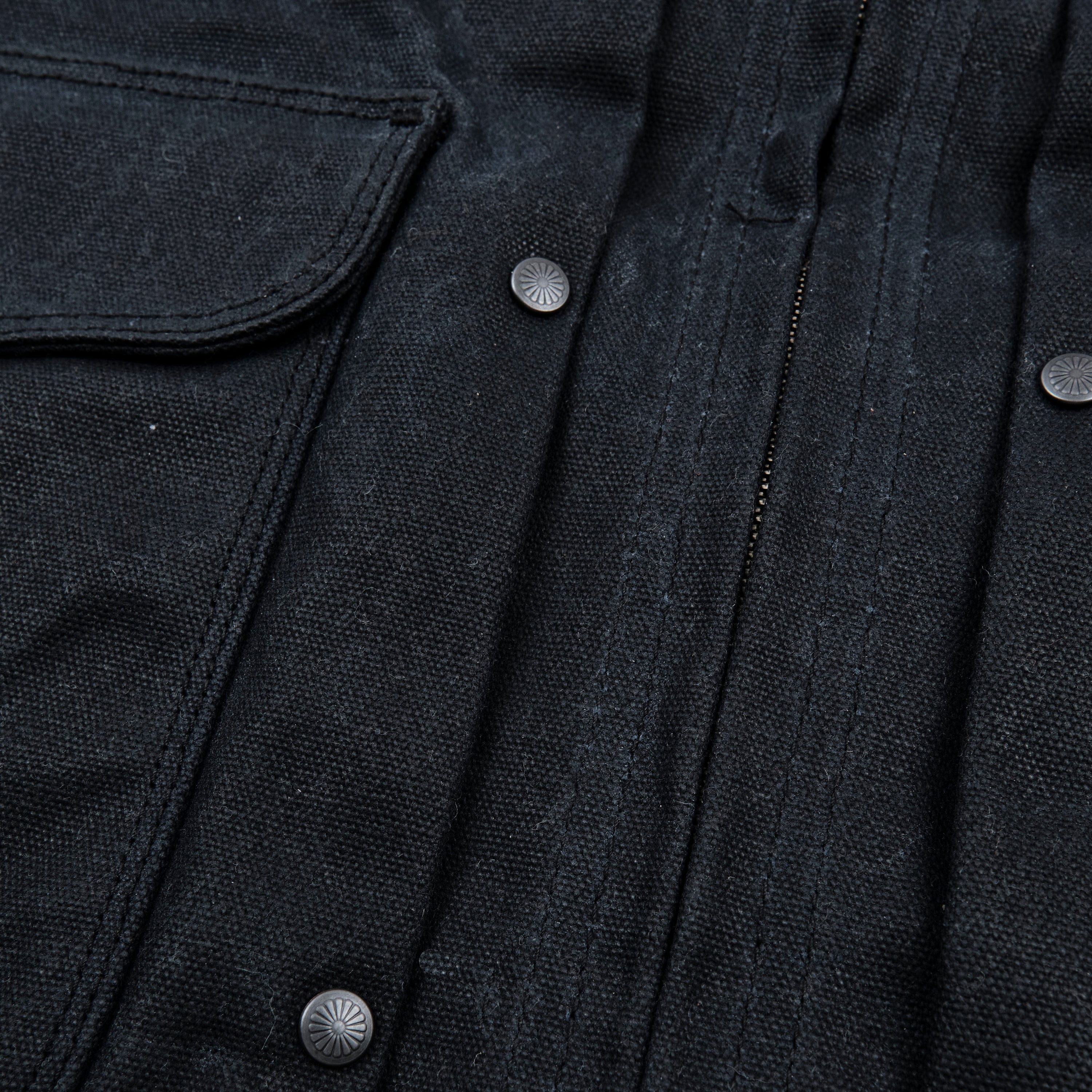 Faro Black Heavy Waxed Canvas Blue Plaid