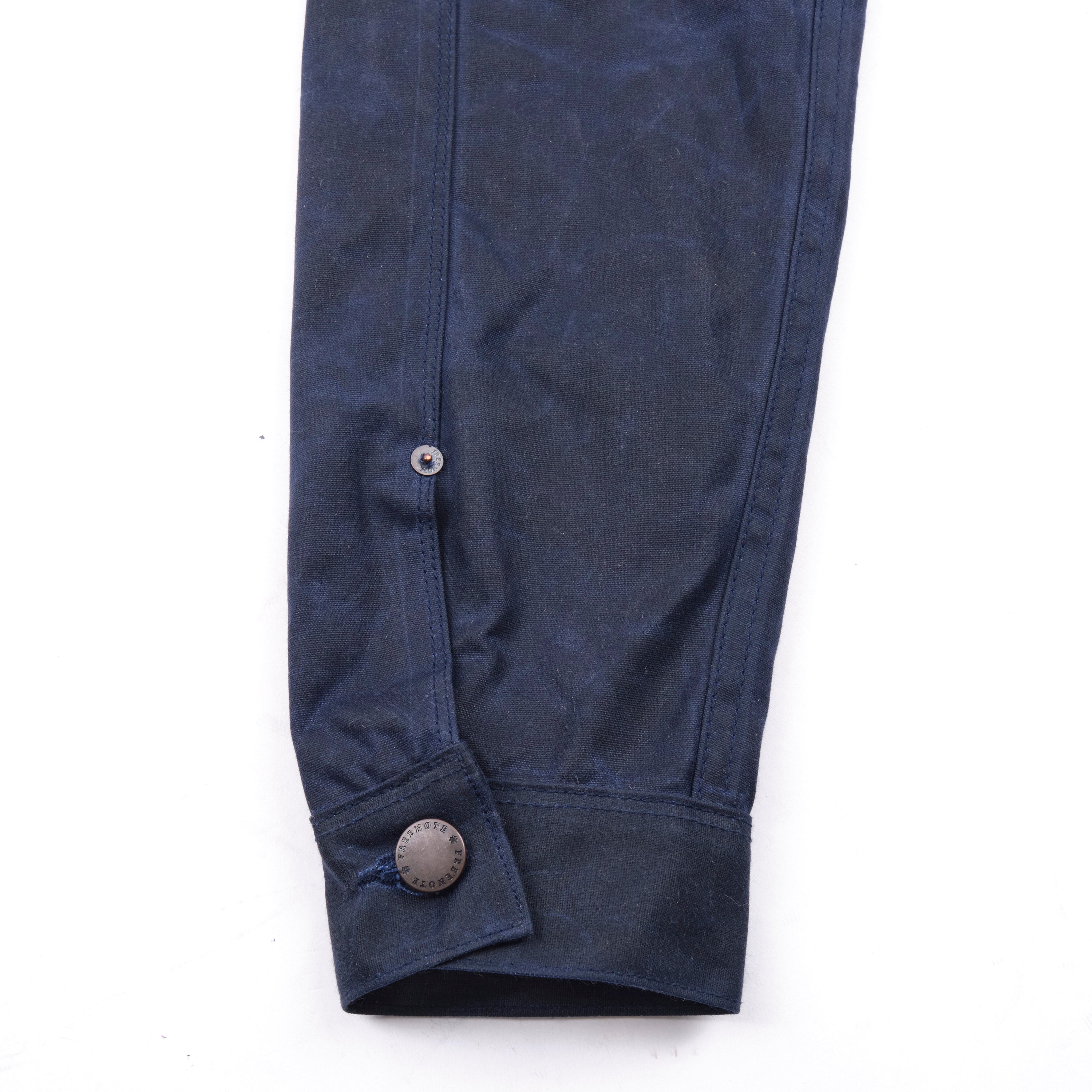 Riders Jacket Waxed Canvas Navy Purple Interior