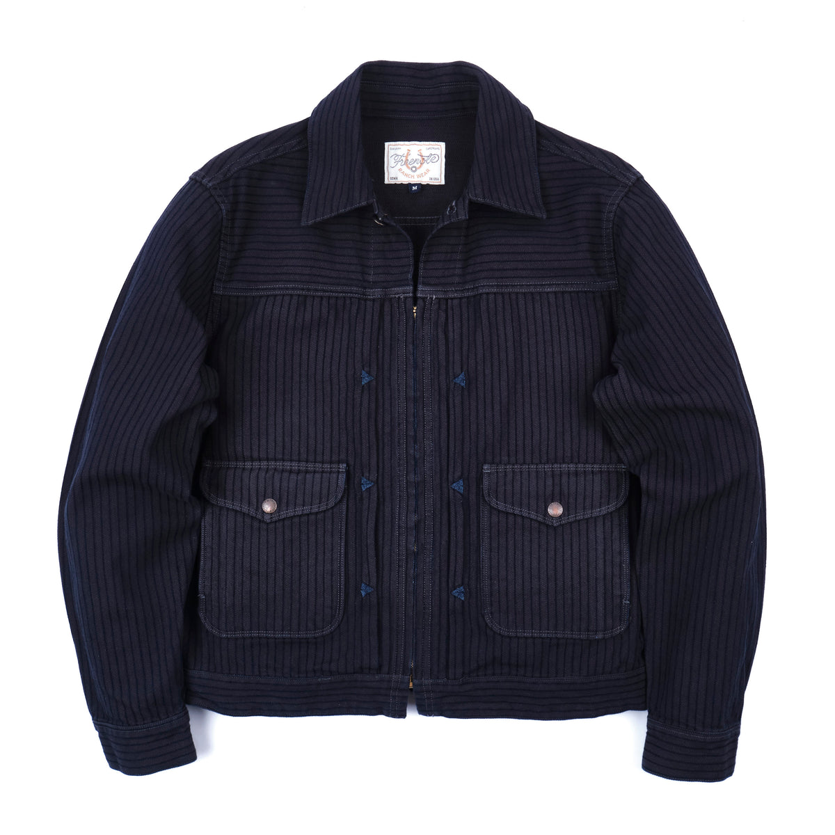 Faro Indigo Herringbone Dobby