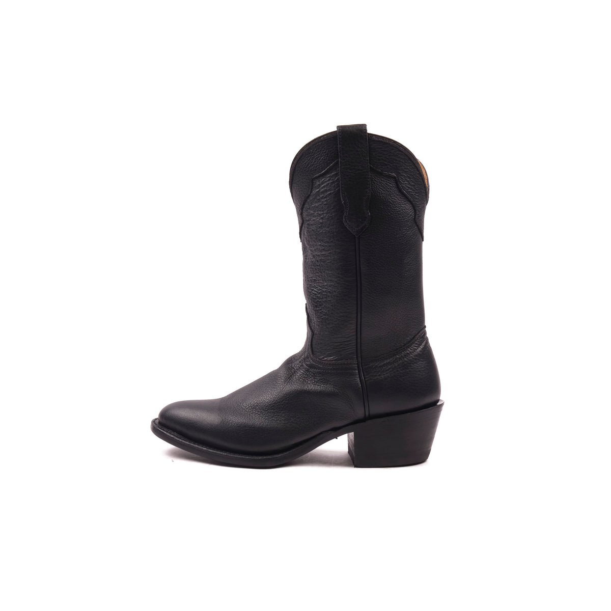 Freenote Cloth x Fenoglio Boot Co. - Black Deerskin Cowboy Boot