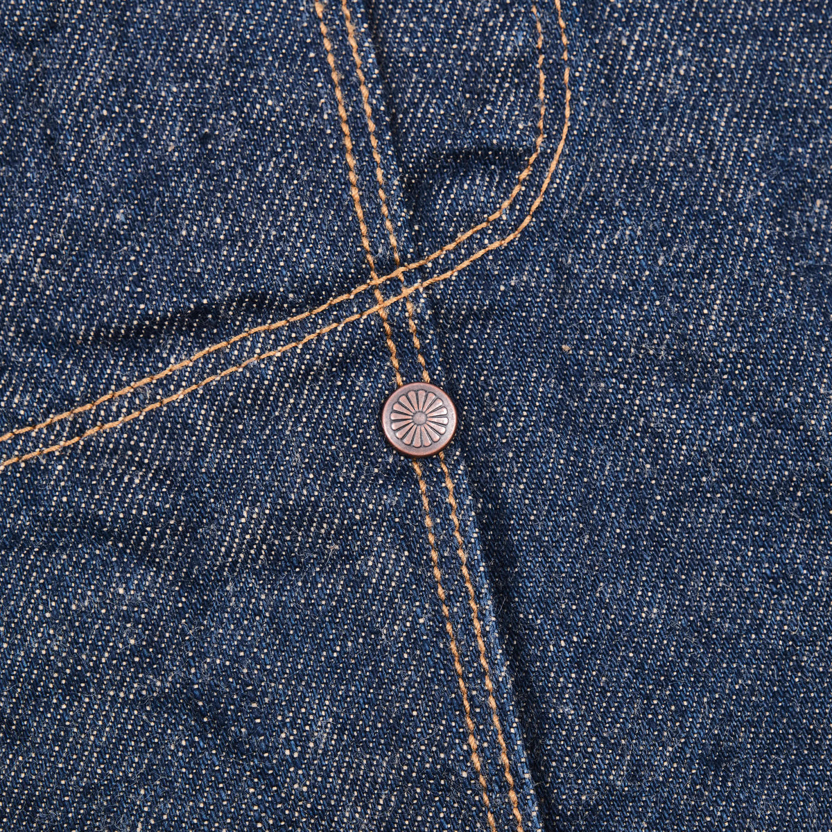 High Low 13 Ounce Natural Indigo Rinsed Jacket
