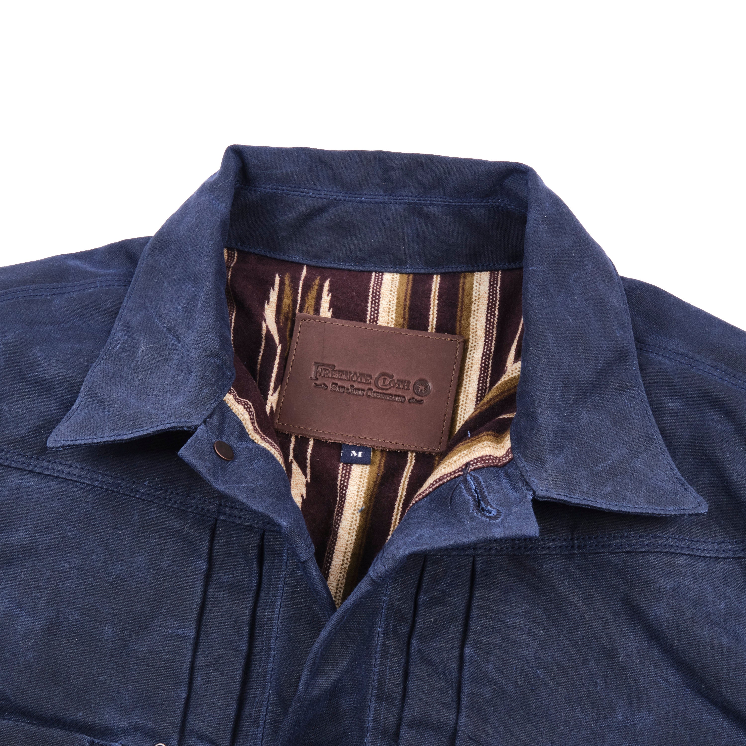 Riders Jacket Waxed Canvas Navy Purple Interior